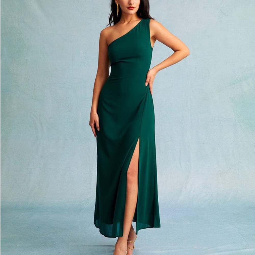 The Blue One Shoulder Sleeveless
Maxi Dress